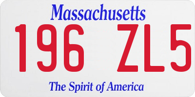 MA license plate 196ZL5