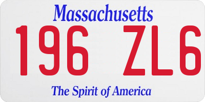 MA license plate 196ZL6