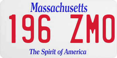 MA license plate 196ZM0