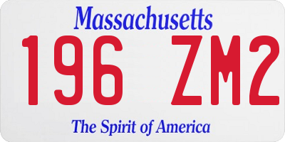 MA license plate 196ZM2