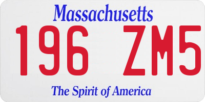 MA license plate 196ZM5