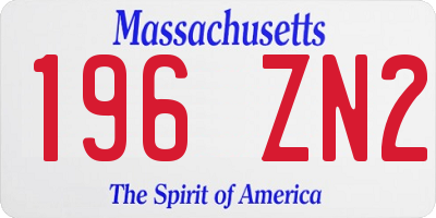 MA license plate 196ZN2