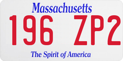 MA license plate 196ZP2