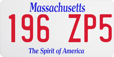 MA license plate 196ZP5