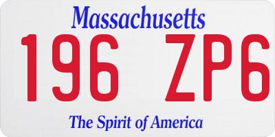 MA license plate 196ZP6
