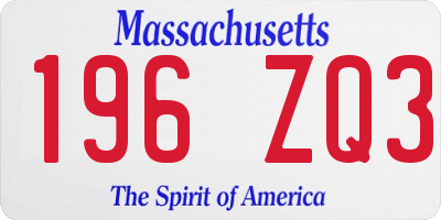 MA license plate 196ZQ3