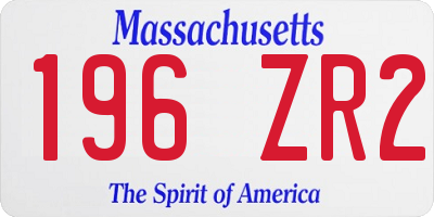 MA license plate 196ZR2
