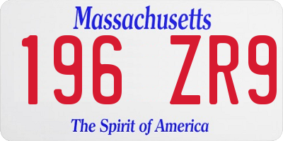 MA license plate 196ZR9