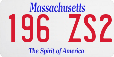 MA license plate 196ZS2
