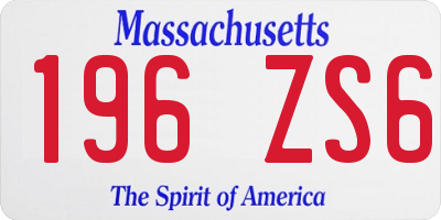 MA license plate 196ZS6