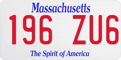 MA license plate 196ZU6