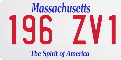 MA license plate 196ZV1