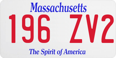 MA license plate 196ZV2