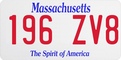 MA license plate 196ZV8