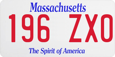 MA license plate 196ZX0