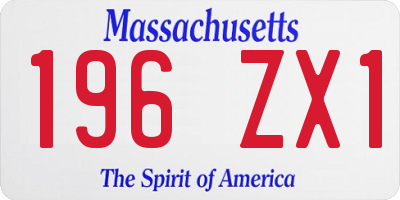 MA license plate 196ZX1