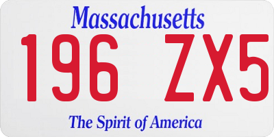MA license plate 196ZX5