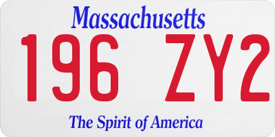 MA license plate 196ZY2