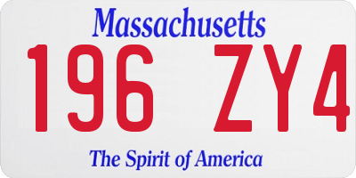 MA license plate 196ZY4