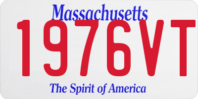 MA license plate 1976VT