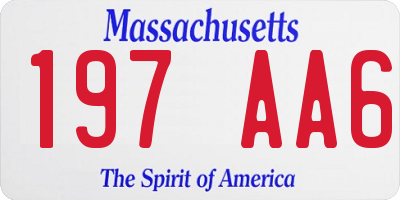 MA license plate 197AA6
