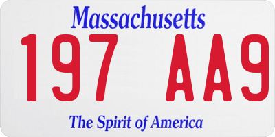 MA license plate 197AA9
