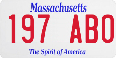 MA license plate 197AB0