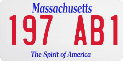 MA license plate 197AB1