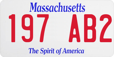 MA license plate 197AB2