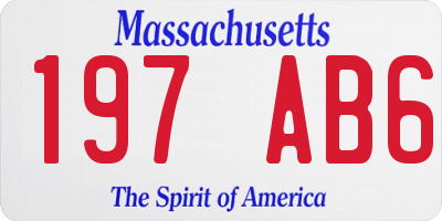 MA license plate 197AB6