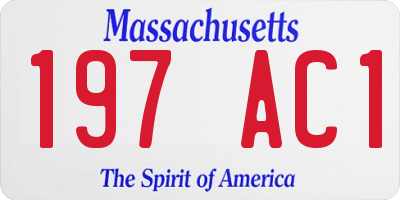 MA license plate 197AC1