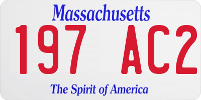 MA license plate 197AC2