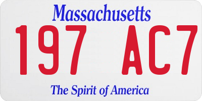 MA license plate 197AC7