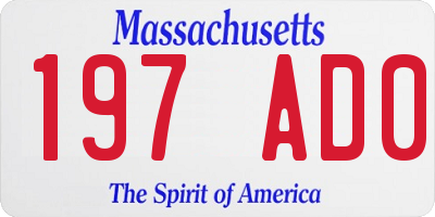 MA license plate 197AD0