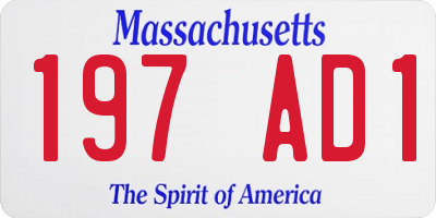 MA license plate 197AD1