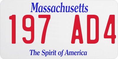 MA license plate 197AD4