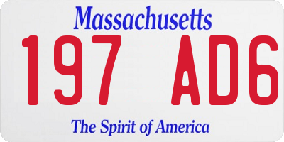 MA license plate 197AD6