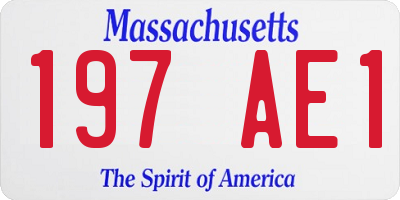 MA license plate 197AE1