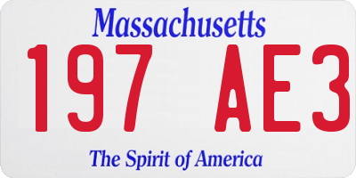 MA license plate 197AE3