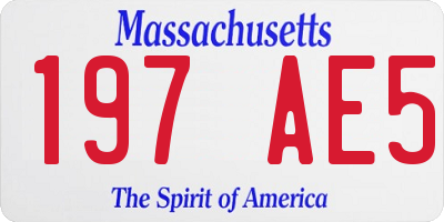 MA license plate 197AE5