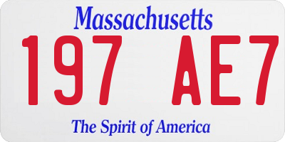 MA license plate 197AE7