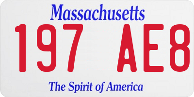 MA license plate 197AE8