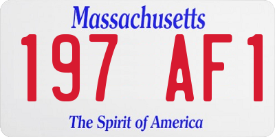 MA license plate 197AF1
