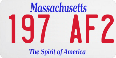 MA license plate 197AF2