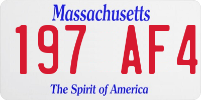 MA license plate 197AF4