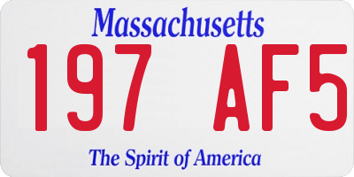 MA license plate 197AF5