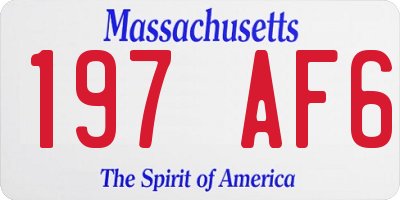MA license plate 197AF6