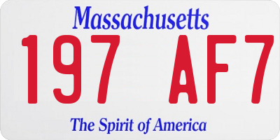 MA license plate 197AF7