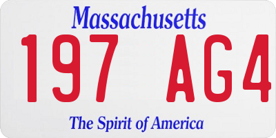 MA license plate 197AG4