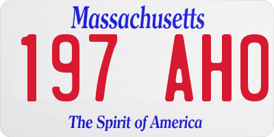 MA license plate 197AH0